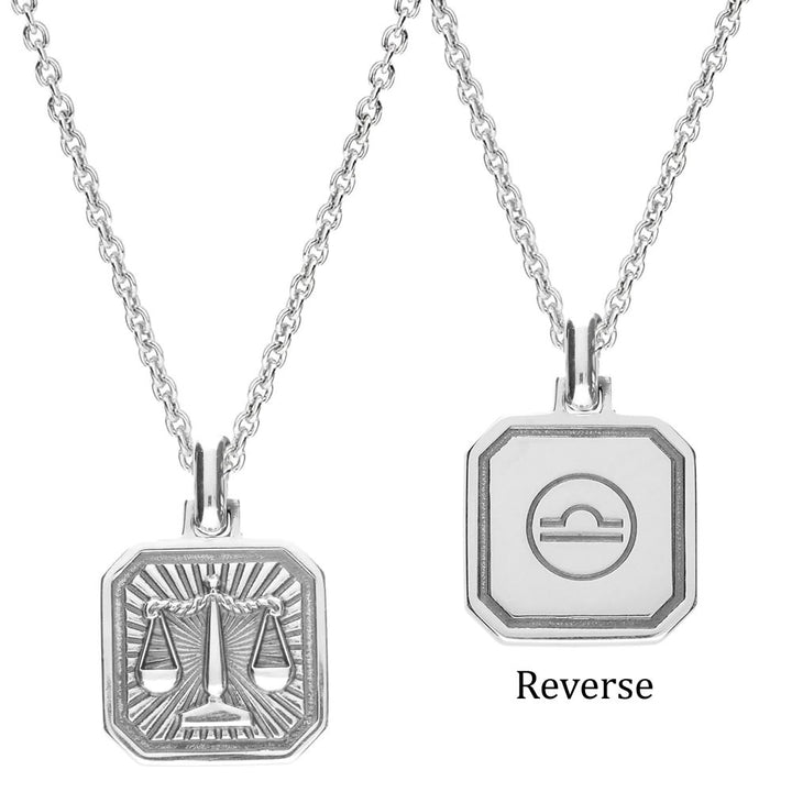 Men's Sterling Silver Libra Zodiac Pendant