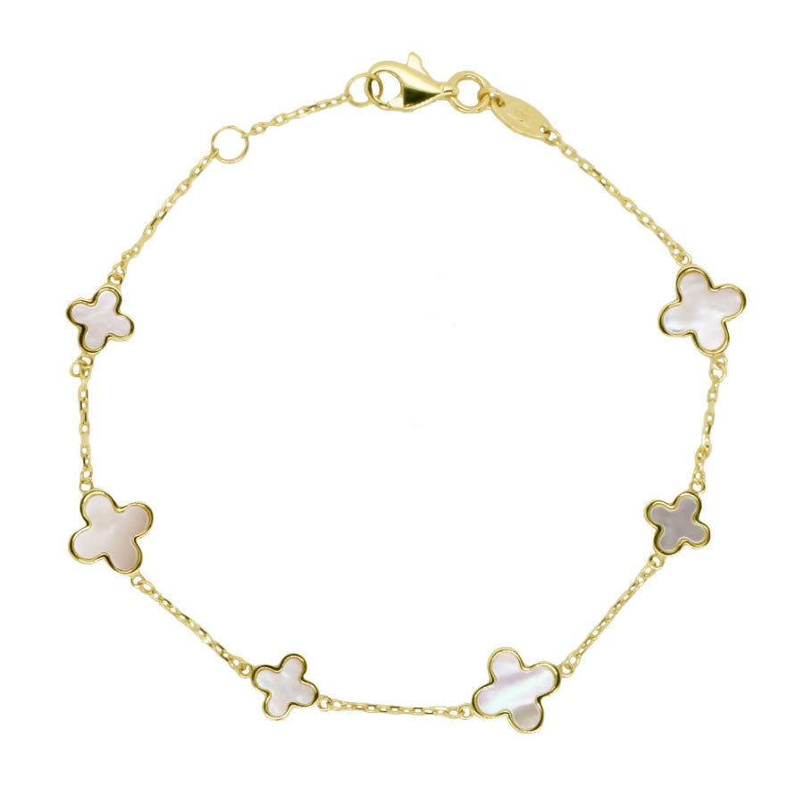 Bijou⭐︎ 9ct Gold Mother of Pearl Four Leaf Clover Bracelet – Bijou Jewellery