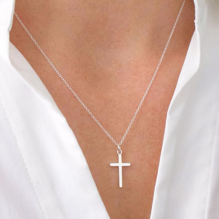 Women's Silver Cross Pendant Necklace