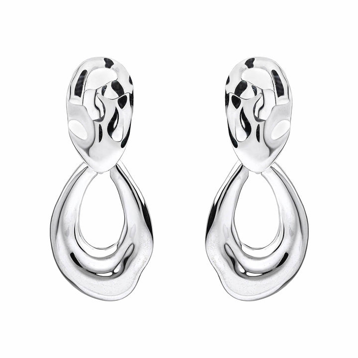 Sterling Silver Organic Loop Drop Earrings