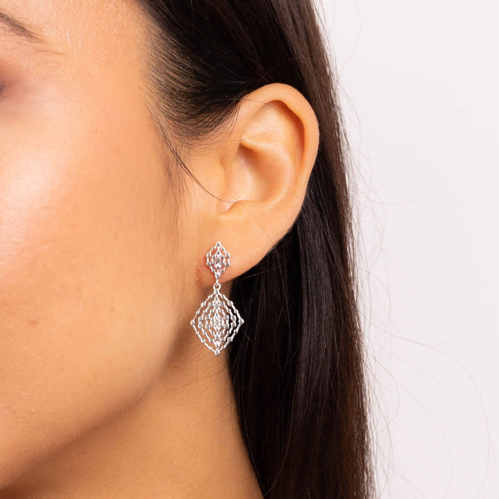 Sterling Silver Geometrical Drop Earrings