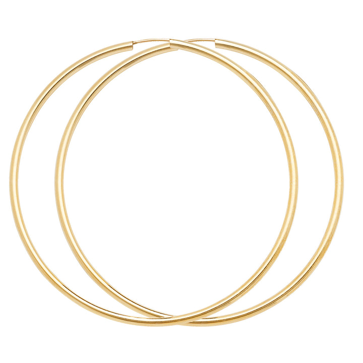9ct Gold Large Sleeper Hoop Earrings 55mm