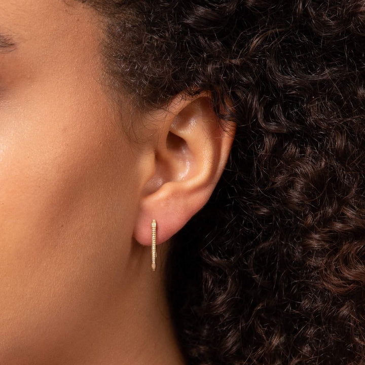 9ct Gold Diamond U Shape Hoop Earrings