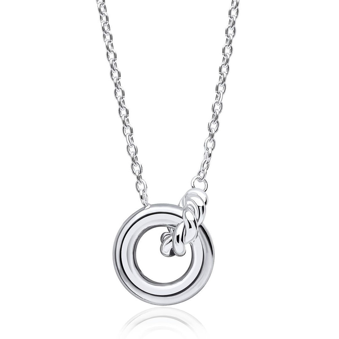 Silver Linked Rope Circles Necklace