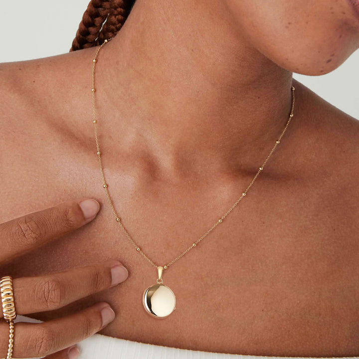 9ct Gold Round Locket Pendant