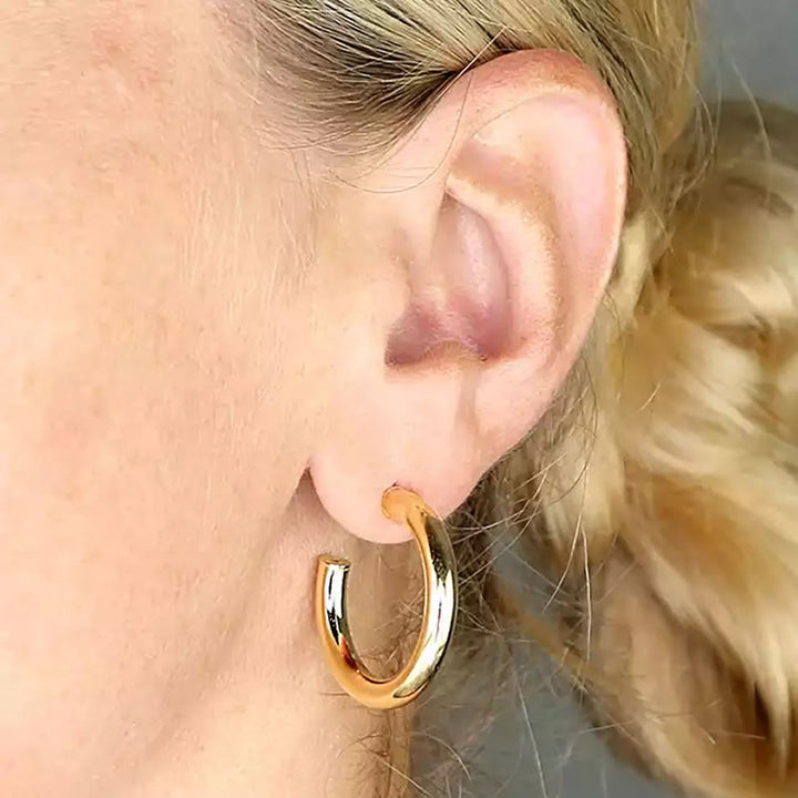 18ct Gold Plated 3/4 Hoop Earrings