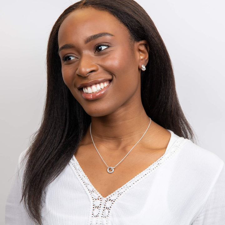 Silver Linked Rope Circles Necklace