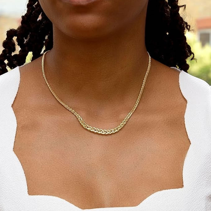 9ct Gold Graduated Weave Link Necklace