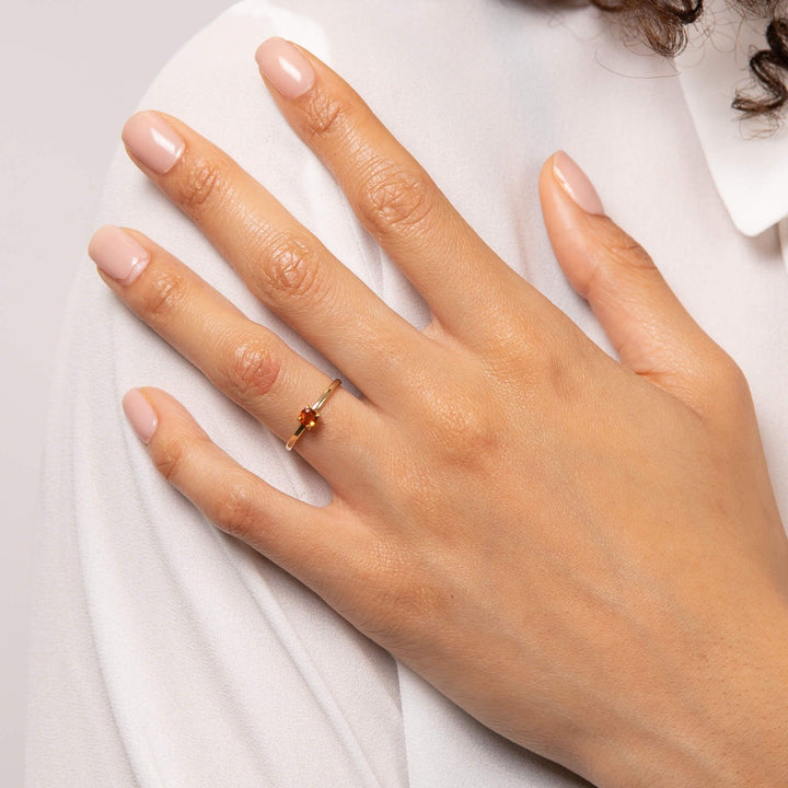 9ct Gold Orange Sapphire Ring