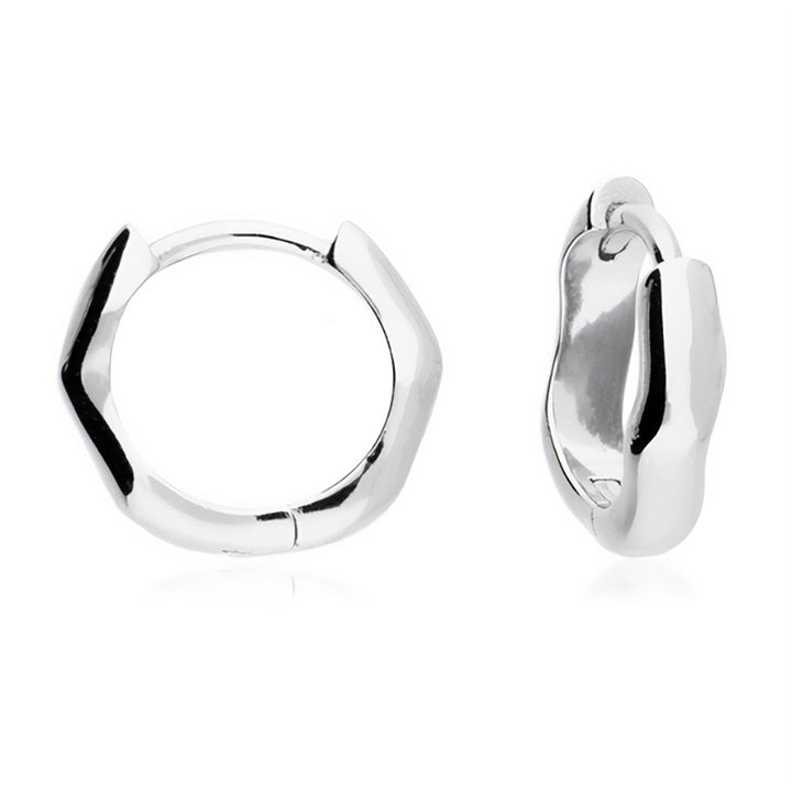 Silver Organic Mini Hoop Earrings