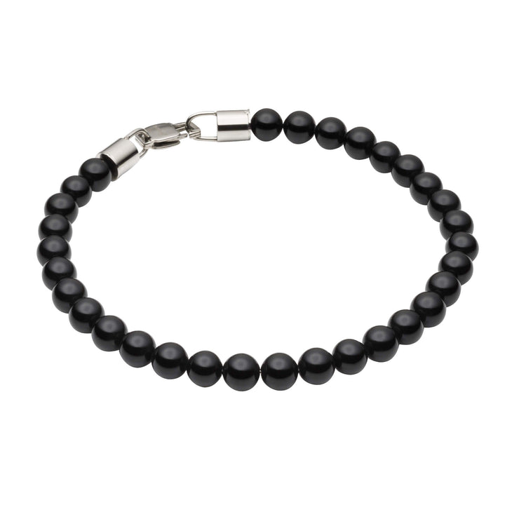 Men's Black Onyx Bead Bracelet