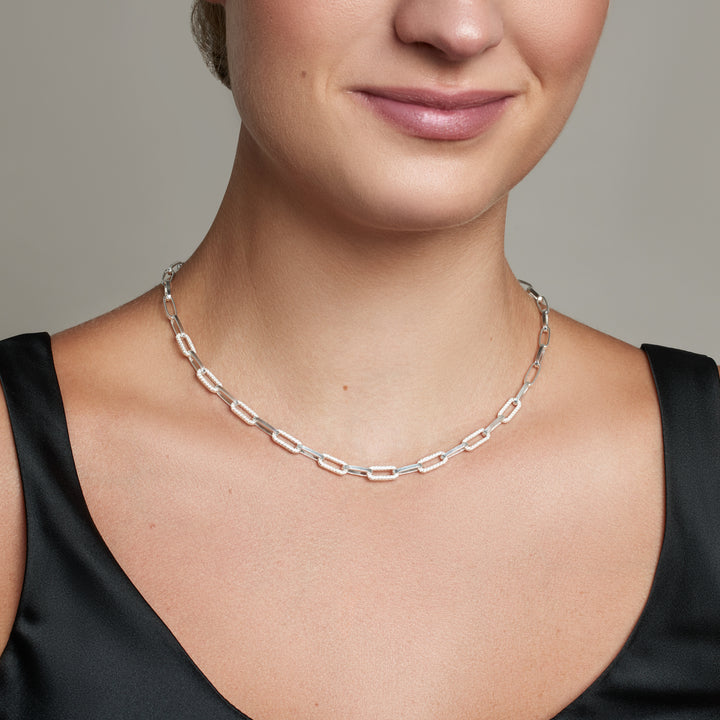 Silver Oval Chain Link Necklace