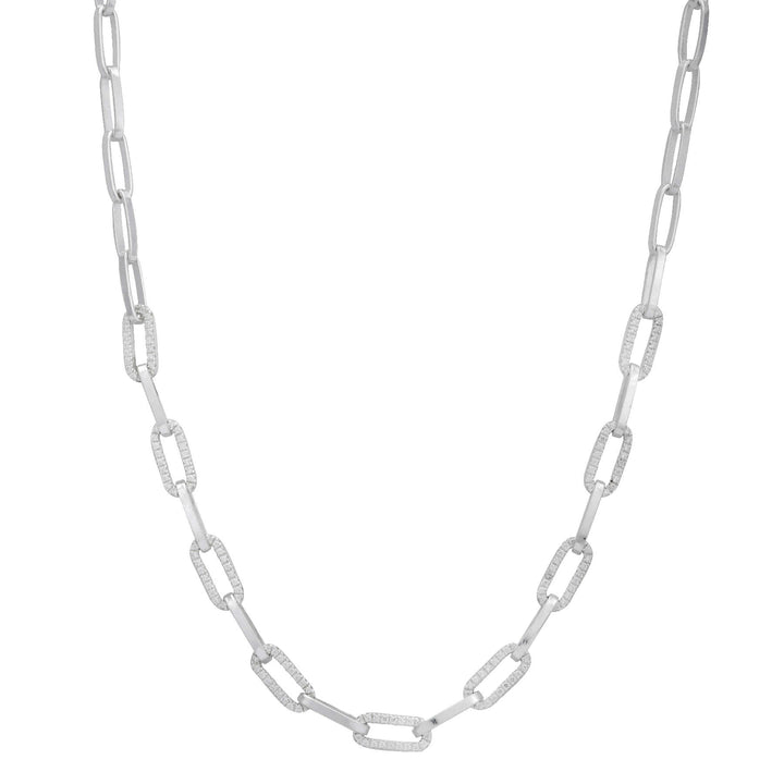 Silver Oval Chain Link Necklace