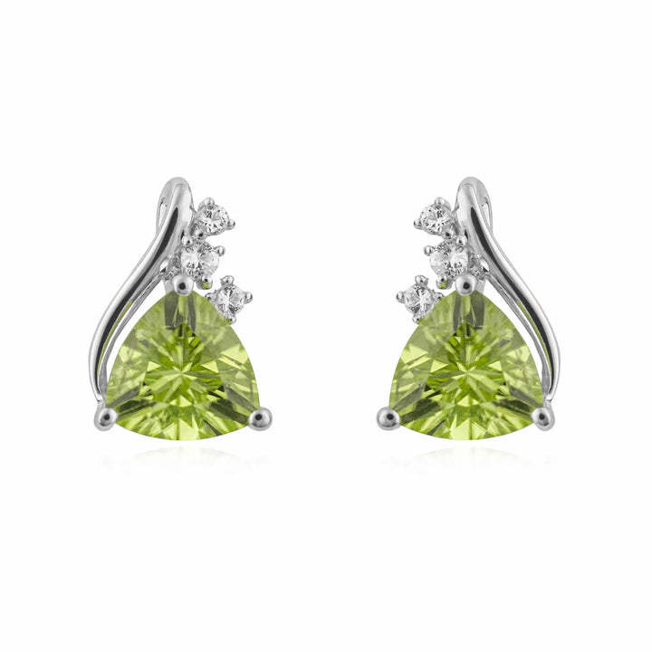 9ct White Gold Peridot Stud Earrings