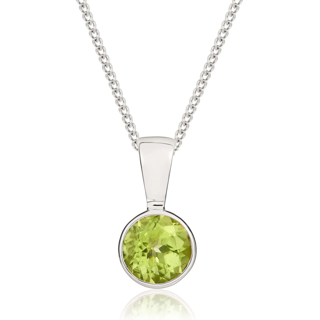 9ct White Gold Peridot Pendant