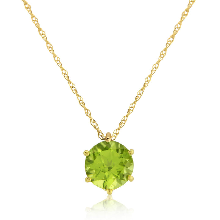 9ct Gold Peridot Solitaire Pendant