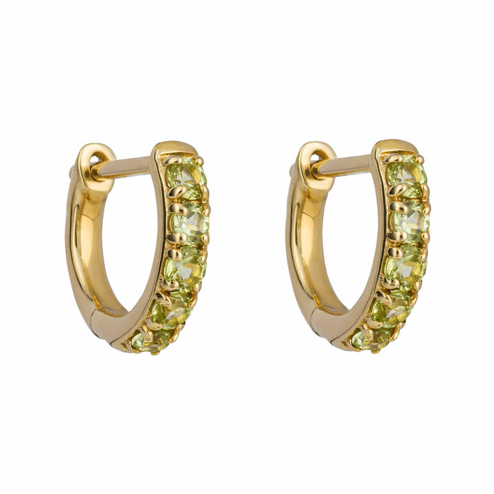 9ct Gold Peridot Huggie Hoop Earrings