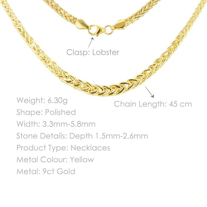9ct Gold Graduated Weave Link Necklace