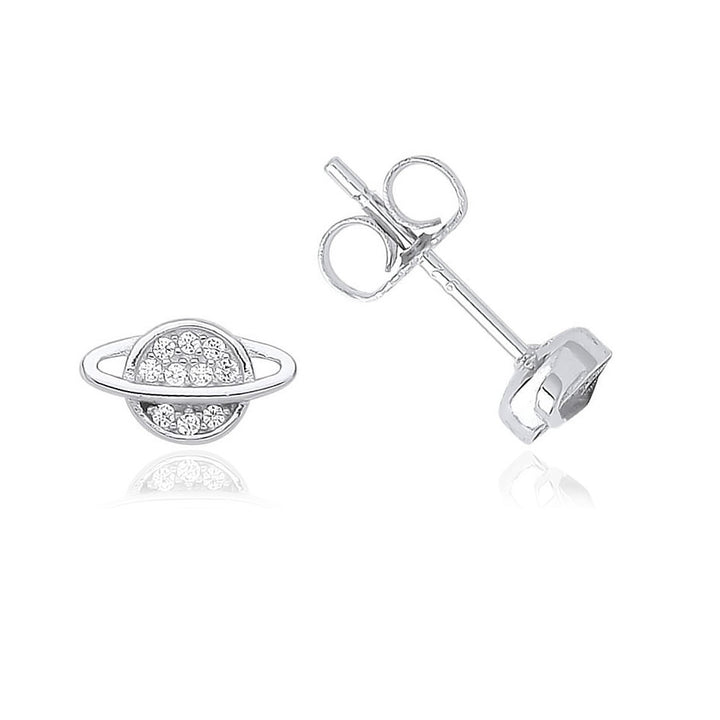 Silver Planet Stud Earrings