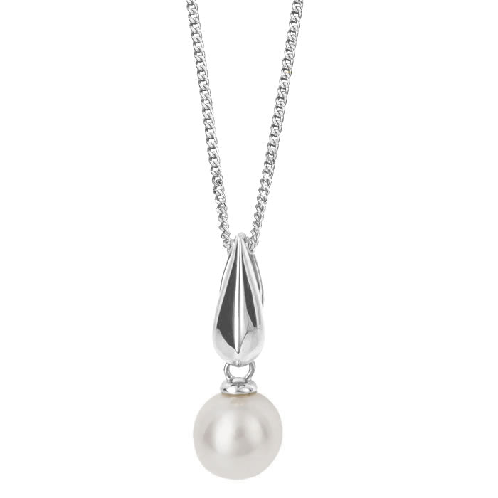 9ct White Gold Pearl Pendant