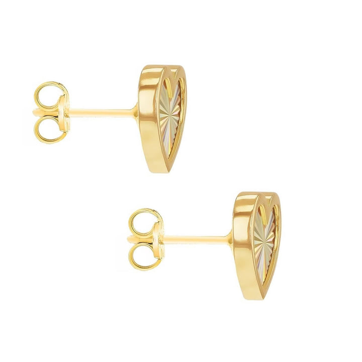 9ct Gold Rainbow Heart Stud Earrings