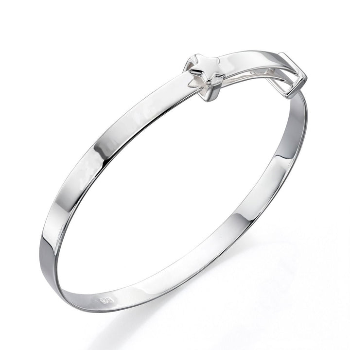 Silver Personalised Star Expandable Baby Bangle