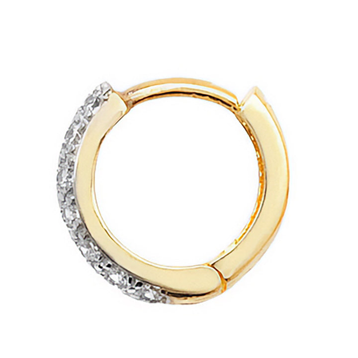 Men's 9ct Gold Cubic Zirconia Hoop Earring