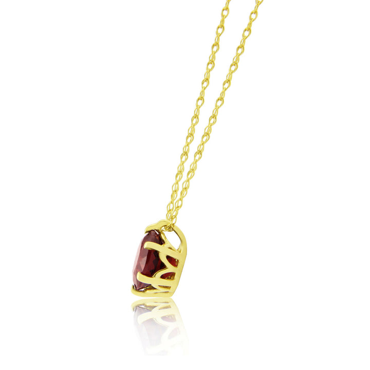 9ct Gold Garnet Solitaire Pendant