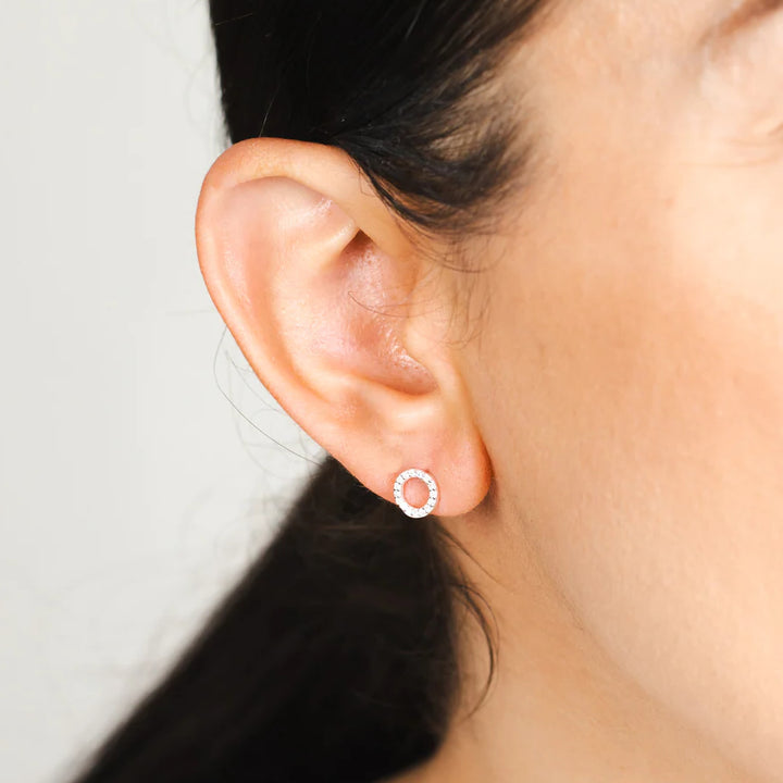 Sterling Silver Circle Stud Earrings