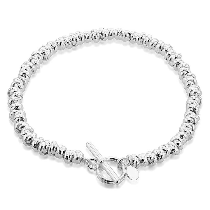 Sterling Silver Interlinked T-Bar Bracelet