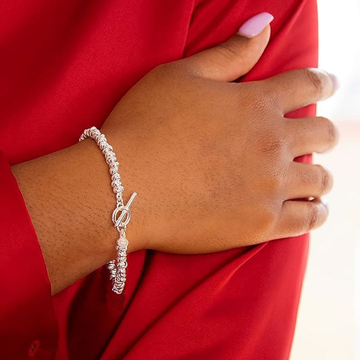 Sterling Silver Interlinked T-Bar Bracelet