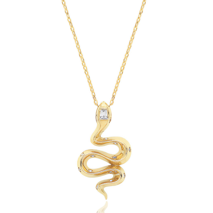 9ct Gold Snake Pendant Necklace
