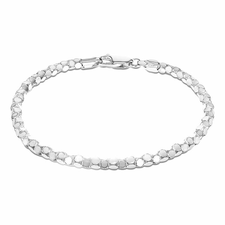 Sterling Silver Sparkle Disc Bracelet