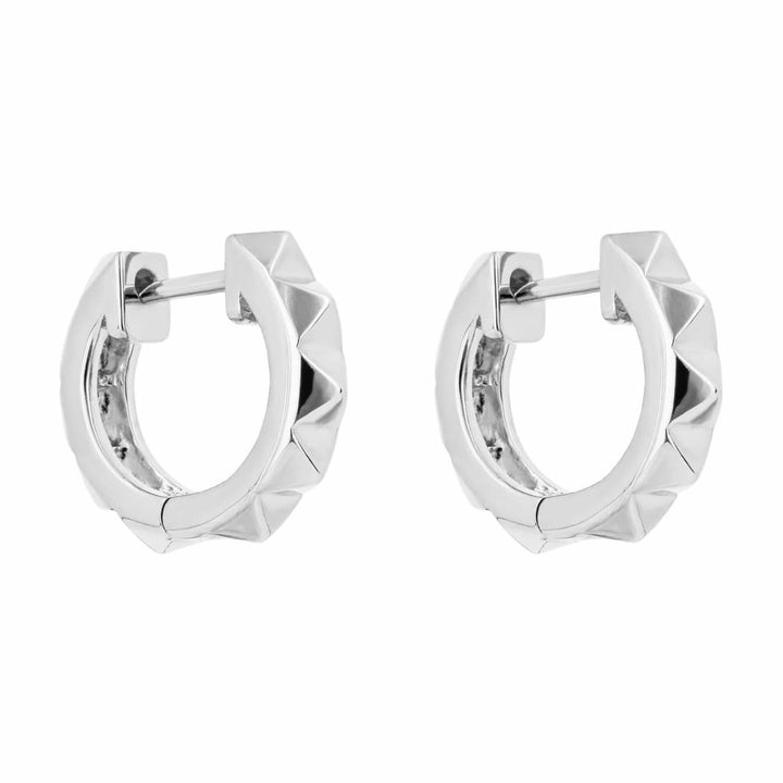 Sterling Silver Pyramid Hoop Earrings