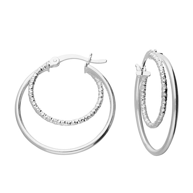 Sterling Silver Double Hoop Earrings, hoop hotsell earrings, silver hoops,