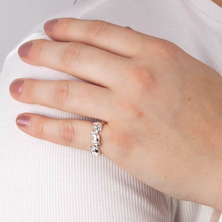 Sterling Silver Elephant Band Ring