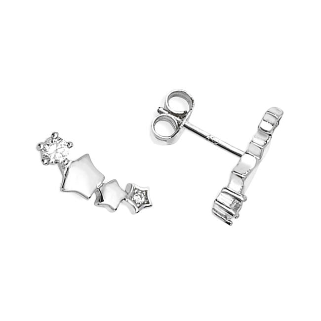 Silver Shooting Star Stud Earrings