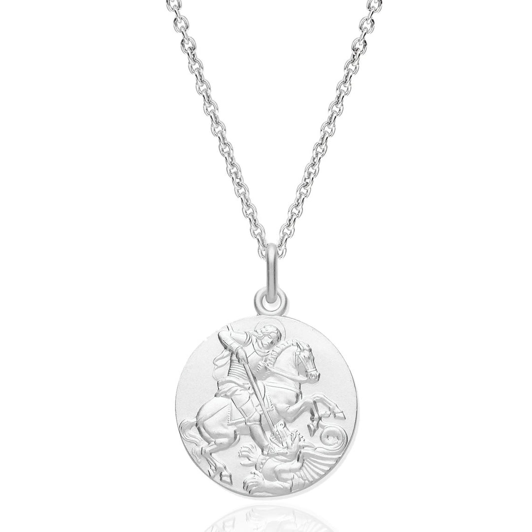 Men's Sterling Silver St George Coin Pendant