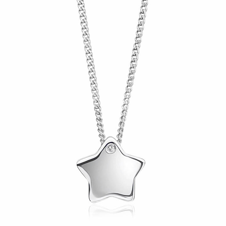 Children's Silver Diamond Star Slider Pendant