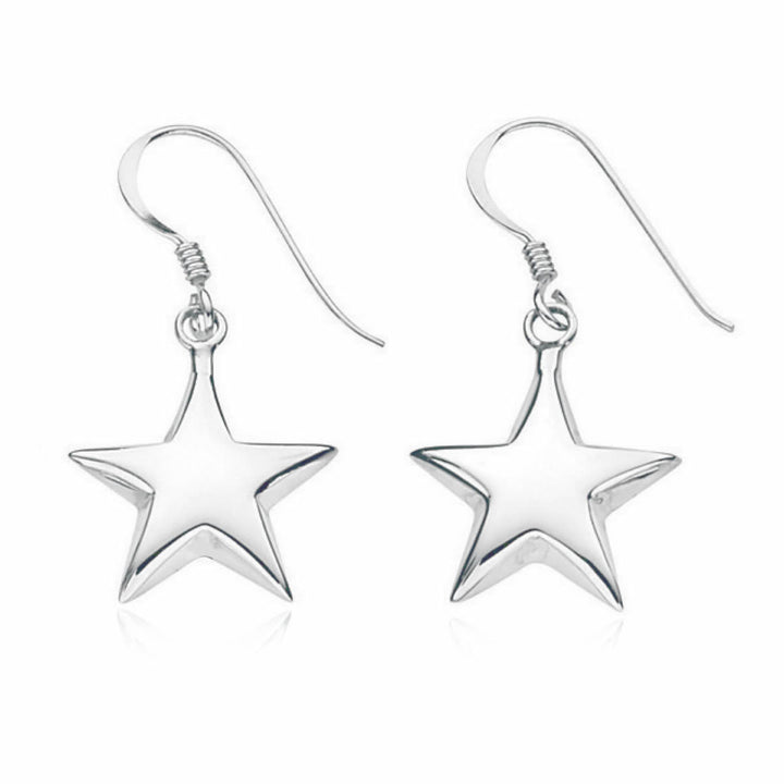 Sterling Silver Star Drop Earrings