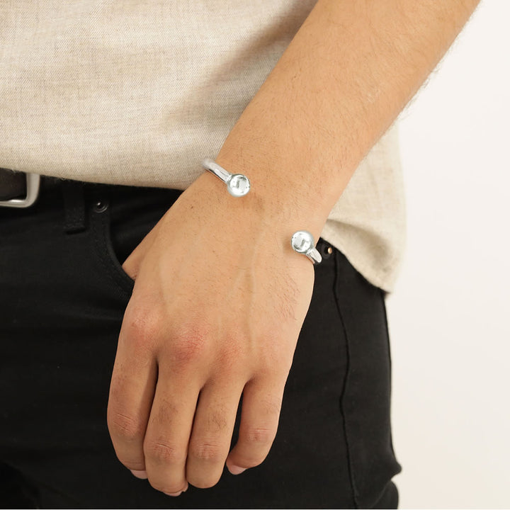 Men's Sterling Silver Solid Torque Bangle 1oz