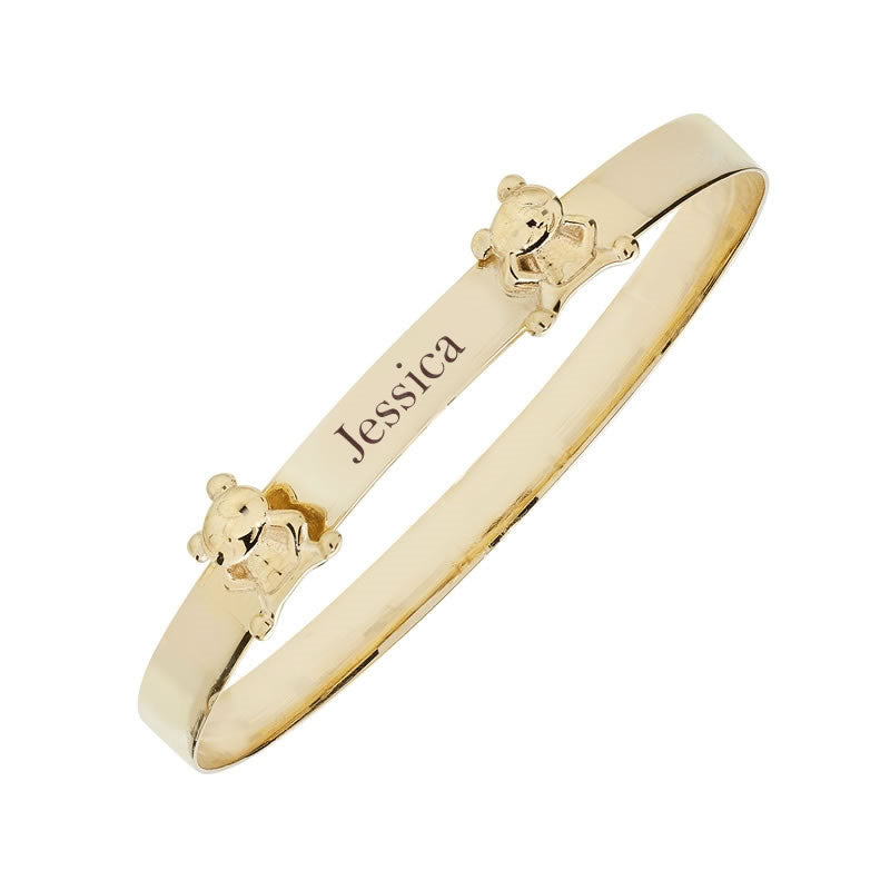 9ct gold orders personalised baby bangle