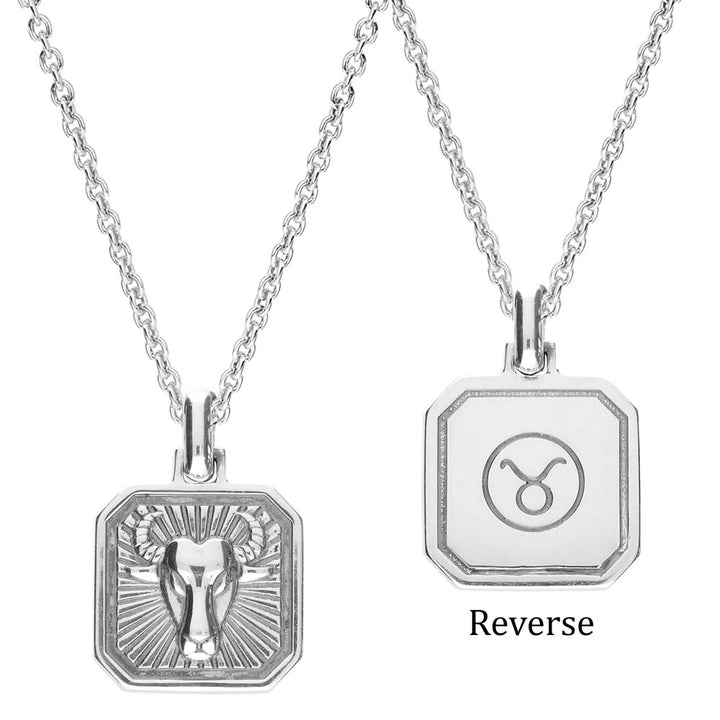 Men's Sterling Silver Taurus Zodiac Pendant
