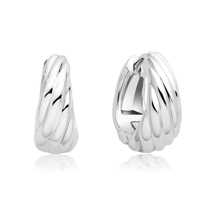 Silver Twisted Creole Earrings