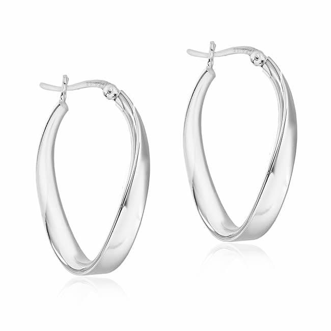Sterling Silver Twist Creole Earrings