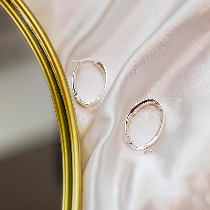 Sterling Silver Twist Creole Earrings