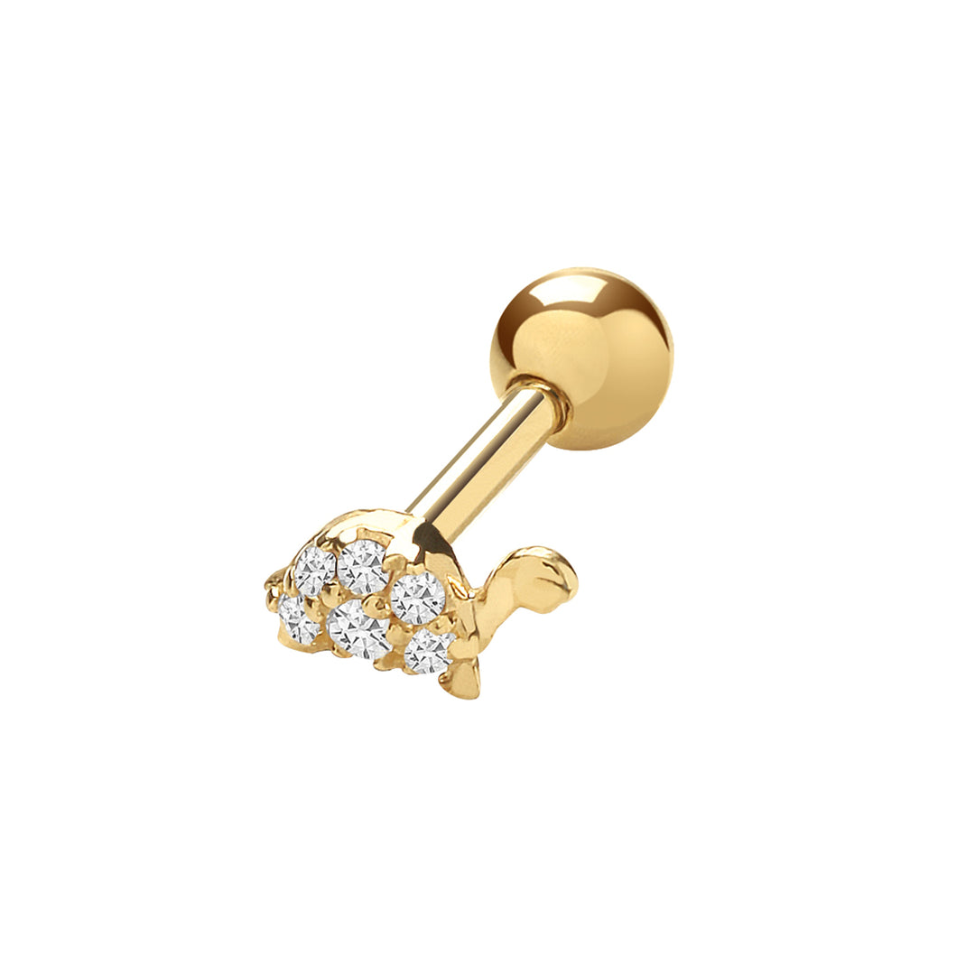 9ct Gold Turtle Cartilage Stud Earring