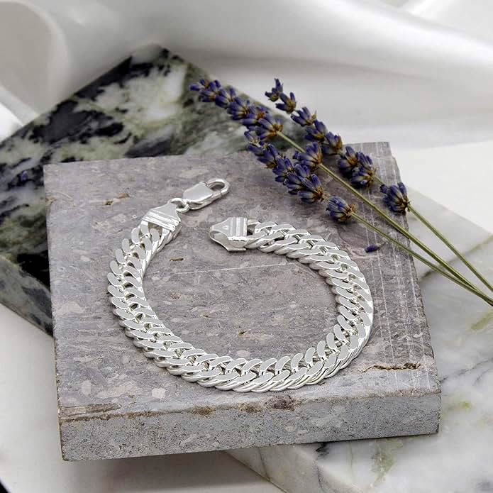 Men's Sterling Silver Double Curb Bracelet