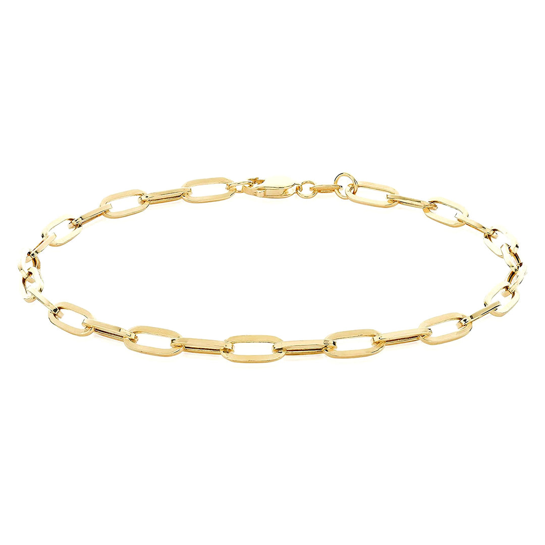 9ct Gold Paperclip Oval Chain Link Bracelet