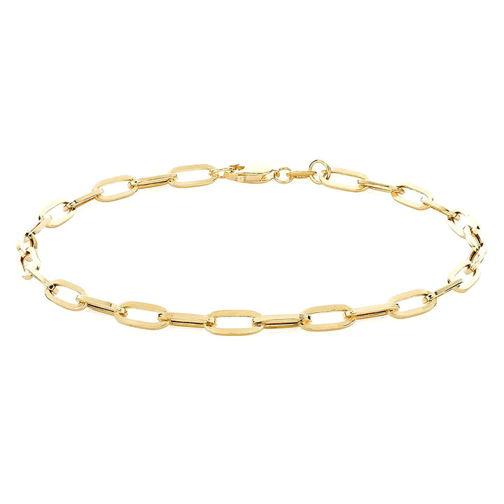 9ct Gold Paperclip Oval Chain Link Bracelet